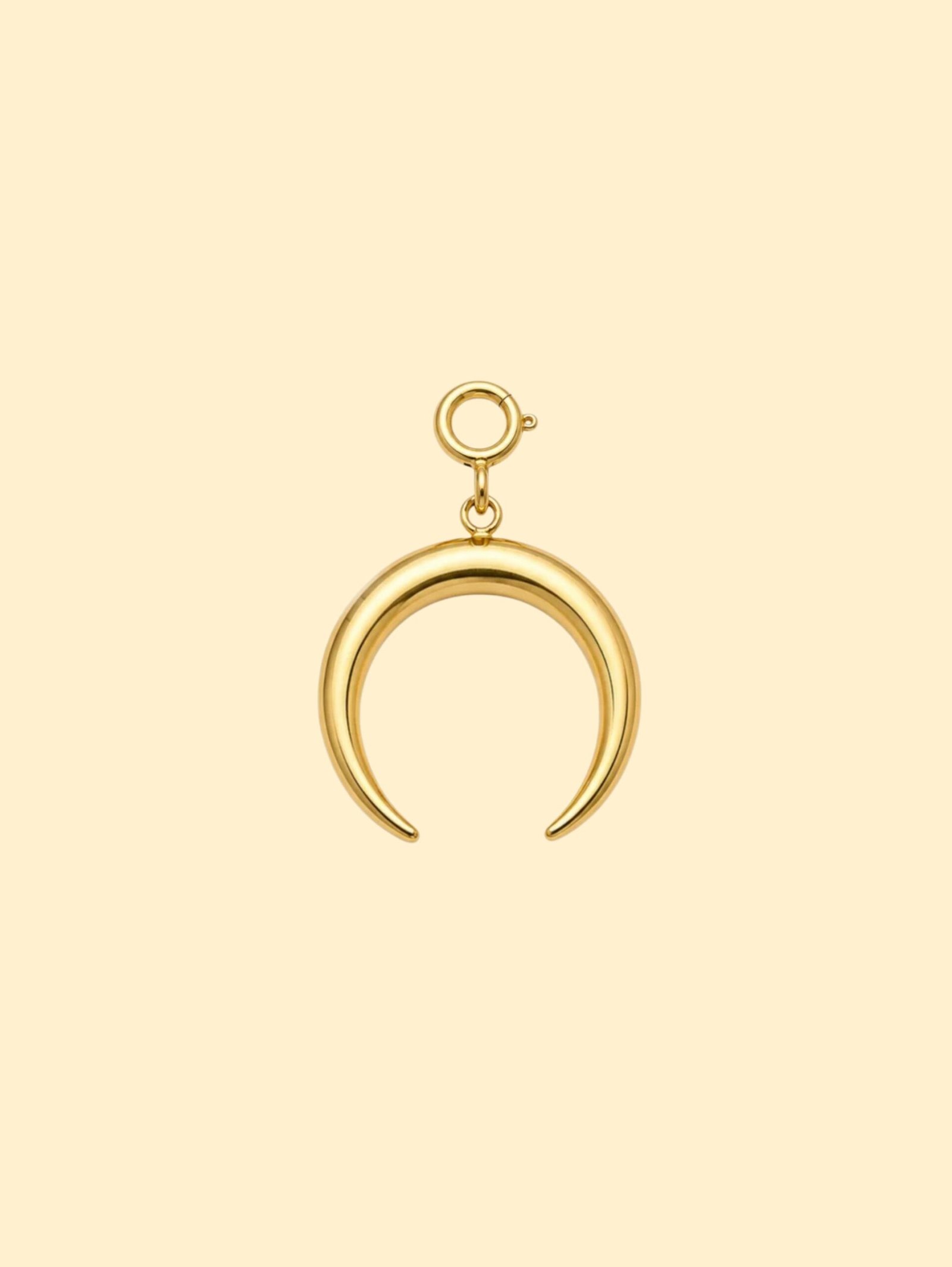 124503F3-FE92-4109-AE6A-A115FCD08754-1 Gold Moon Charm (Interchangeable) – 18k Gold plated Stainless Steel - Image 1