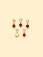 Red Crystal Charm 18K Gold Plated Stainless Steel