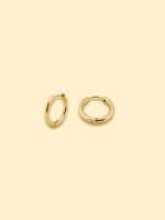 18K Gold Plated Mini Hoop Earrings (Compatible with clip-on charms)