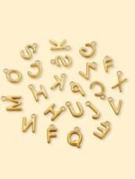 Alphabet Charm Pendant 18K Gold Plated Stainless Steel