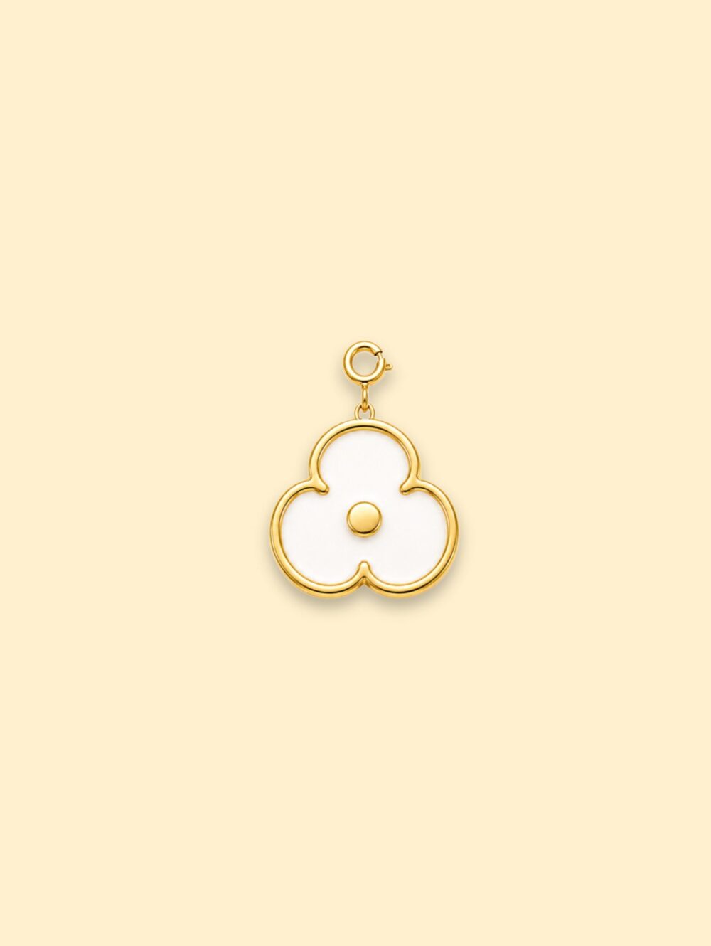 White Flower Charm (Interchangeable) – 18K Gold Plated Stainless Steel