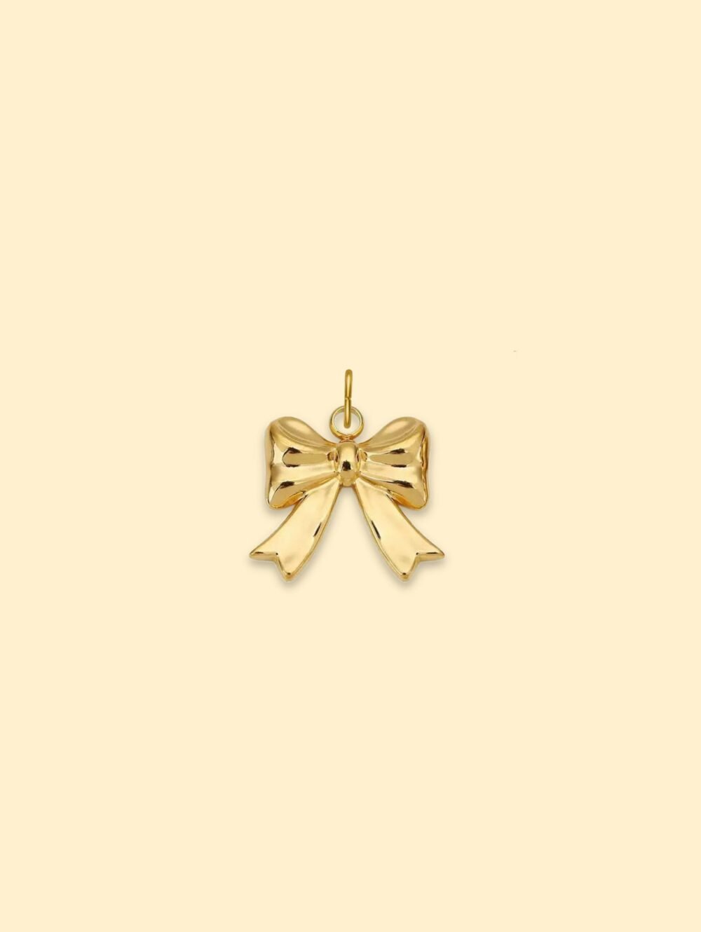 Bow Ribbon Charm Pendant 18K Gold Plated Stainless Steel - Image 2