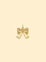Bow Ribbon Charm Pendant 18K Gold Plated Stainless Steel - Image 2