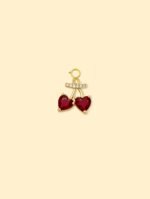 Double Cherry Charm Pendant 14k Gold Plated Copper