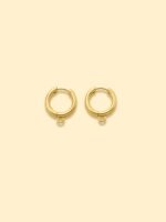 18K Gold Plated Charm Hoop Earrings