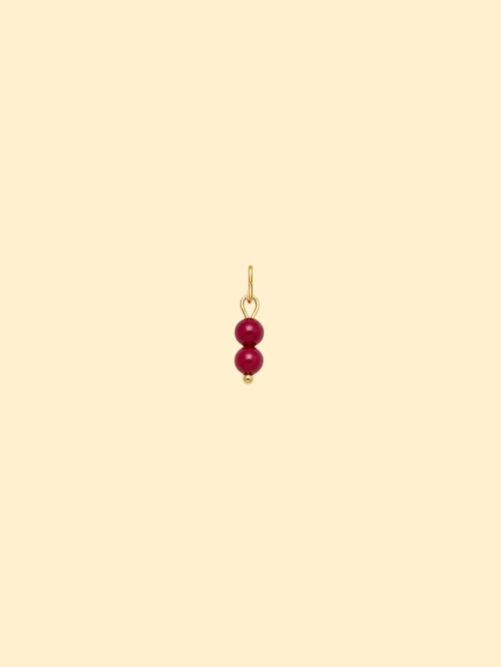 Dark Red Double Bead Charm (Interchangeable) - Image 2