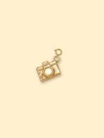Vintage Camera Charm 18K Gold Plated Stainless Steel