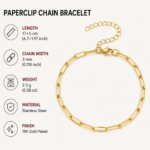 18K Gold Plated Paperclip Chain Bracelet - Image 2