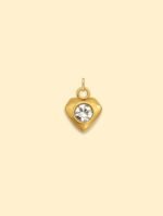 Crystal Diamond Heart Charm 18K Gold Plated Stainless Steel - Image 2