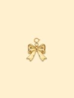 Bow Ribbon Charm Pendant 18K Gold Plated Stainless Steel