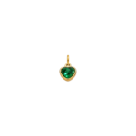Emerald Heart Crystal Charm 18K Gold Plated Stainless Steel - Image 2