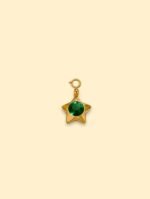 Emerald Star Charm 18K Gold Plated Stainless Steel