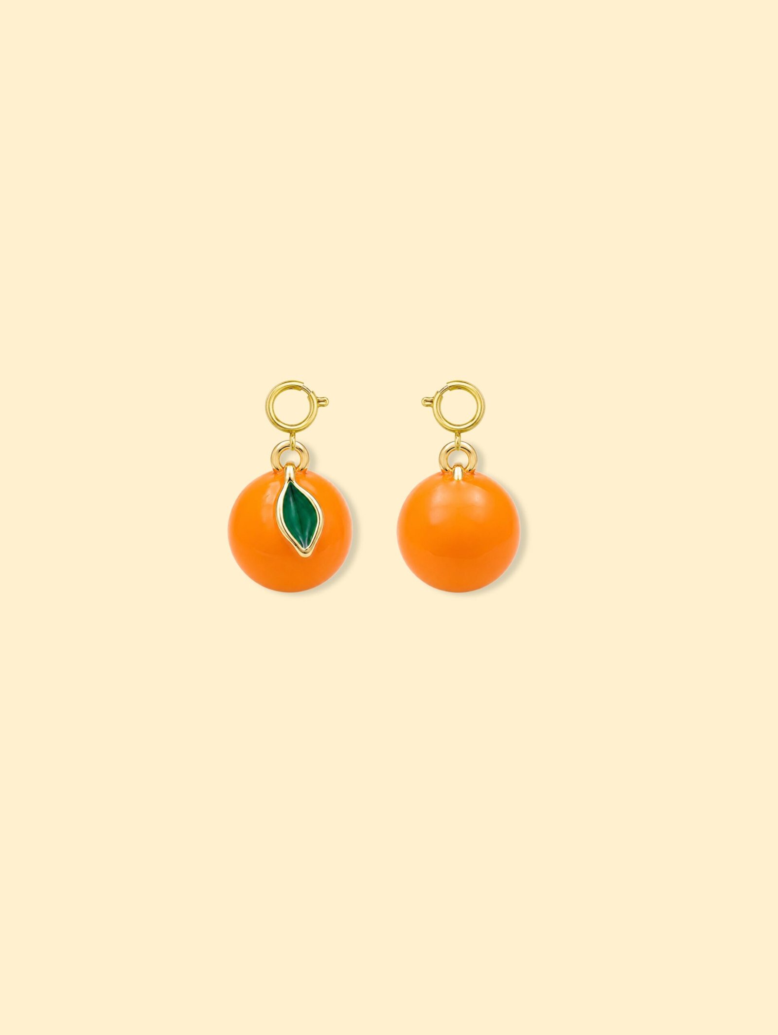 5D972451-72C0-4BF5-BA26-BD03683A0EC2-2 Orange Fruit Charm Pendant 14K Gold Plated Alloy - Image 1