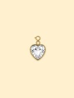 Crystal Heart Charm 18K Gold Plated Stainless Steel