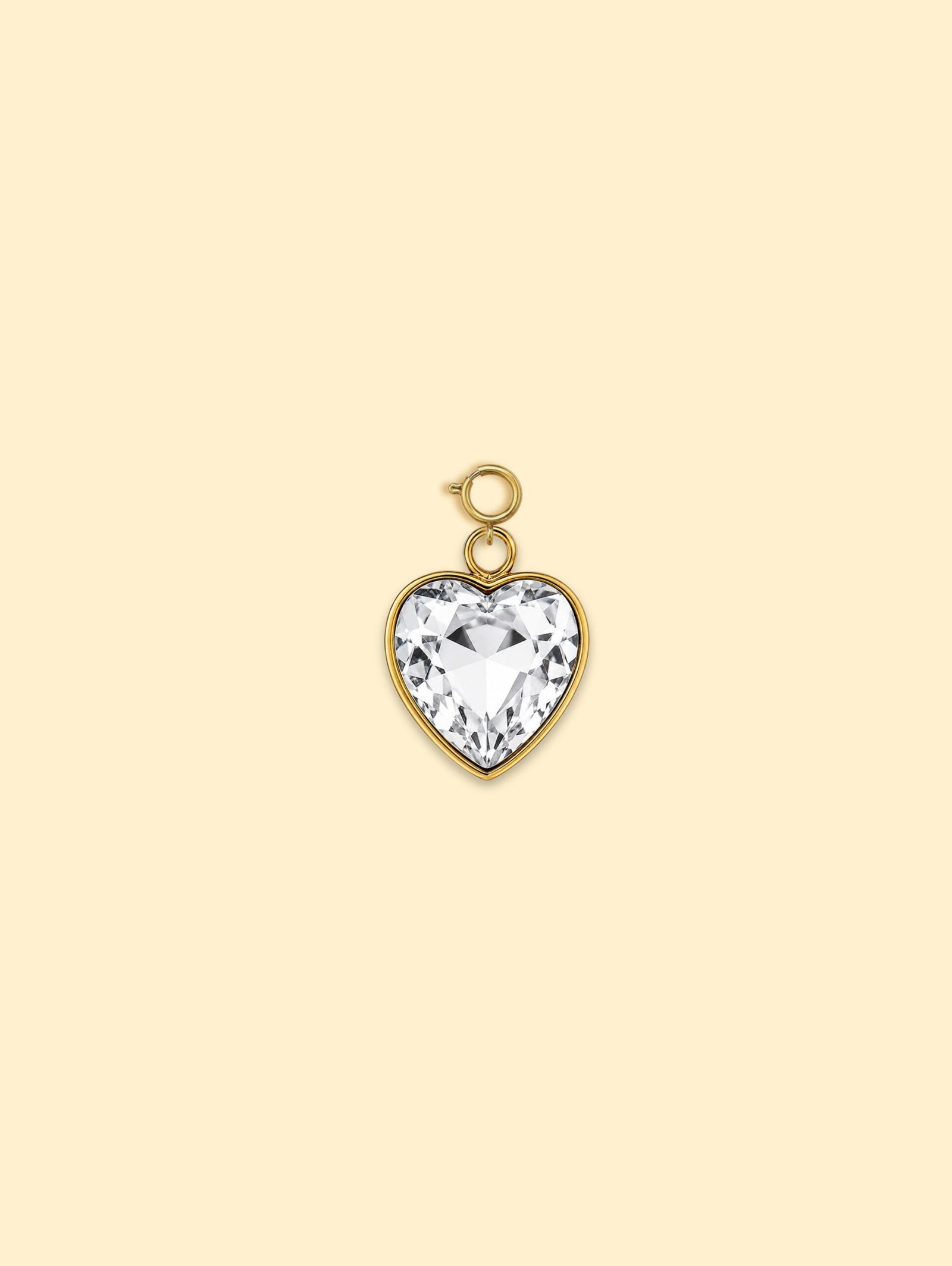 620FDF89-C8FF-4F68-ADA3-852F04C97CC5-2 Crystal Heart Charm 18K Gold Plated Stainless Steel - Image 1