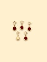 Dark Red Crystal Charm | 18K Gold Plated Stainless Steel