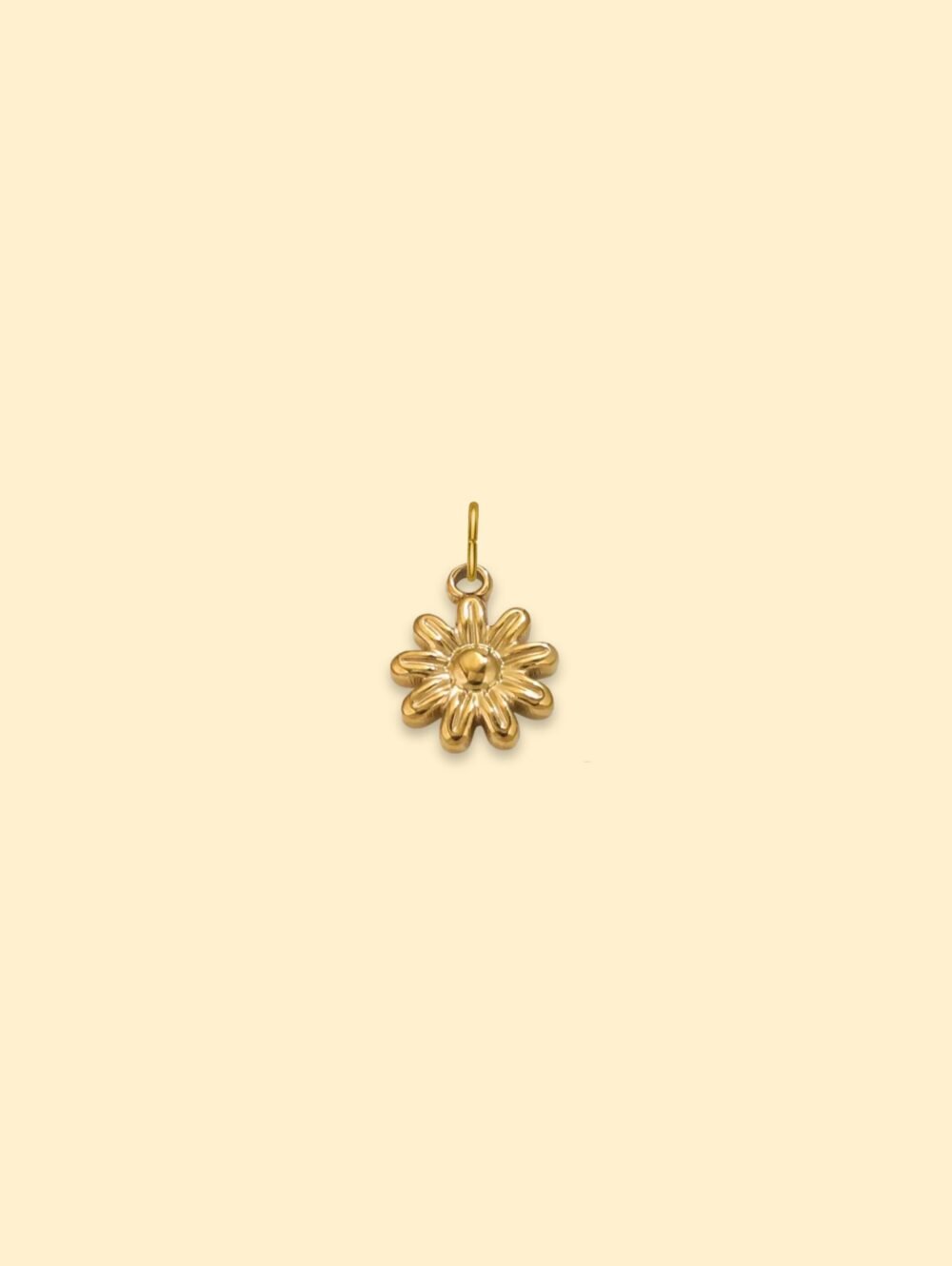 Floral Daisy Charm Pendant 18K Gold Plated Stainless Steel - Image 2