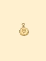 18K Gold Plated Four Leaf Clover Coin Charm Pendant Stainless Steel Anti Tarnish