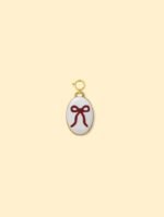 Ribbon Oval Charm Pendant 14K Gold Plated Alloy - Image 2