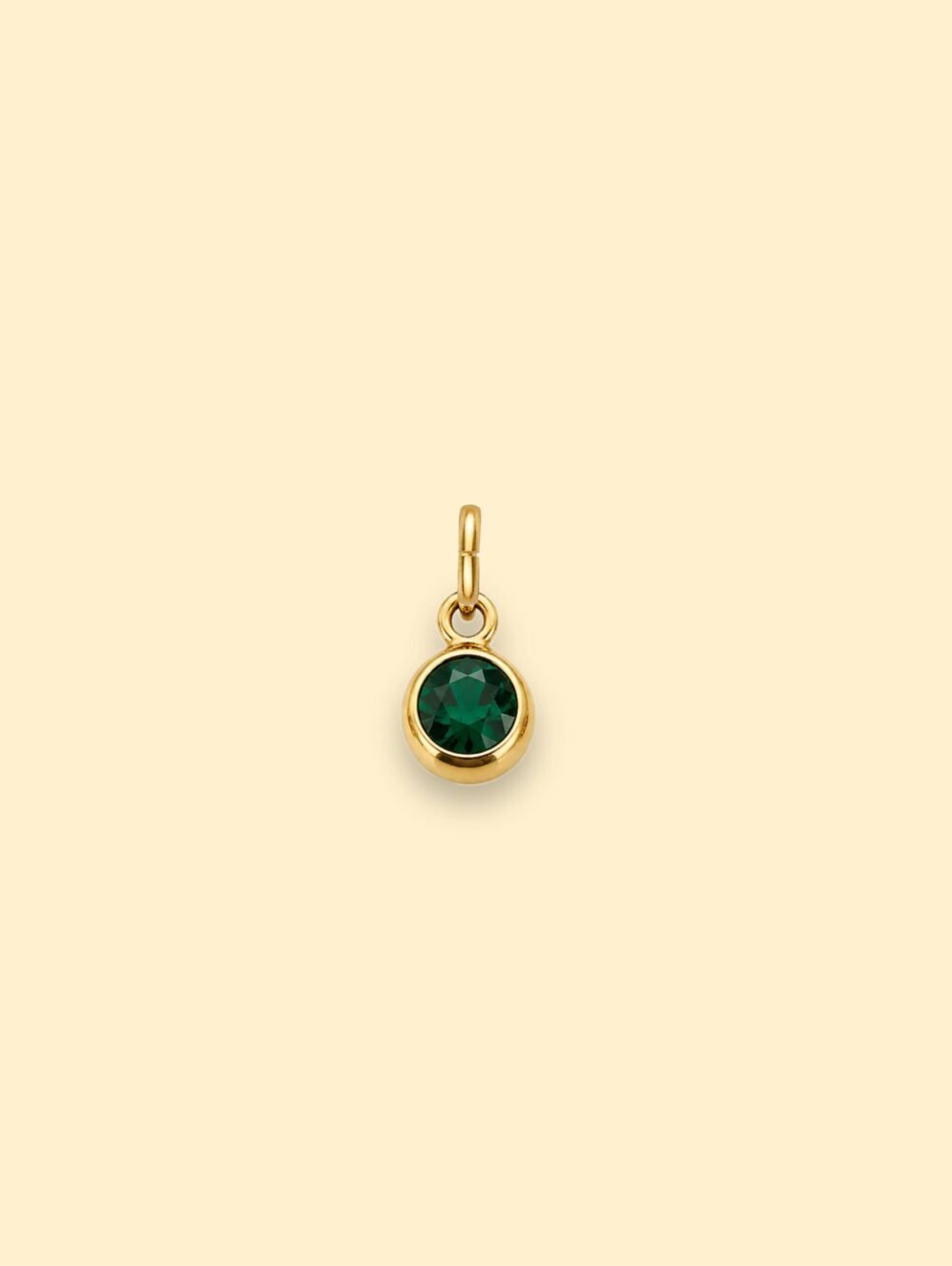 Emerald Crystal Charm 18K Gold Plated Stainless Steel - Image 2