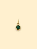 Emerald Crystal Charm 18K Gold Plated Stainless Steel - Image 2