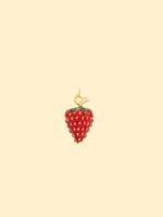 Strawberry Charm Pendant 14K Gold Plated Alloy - Image 2