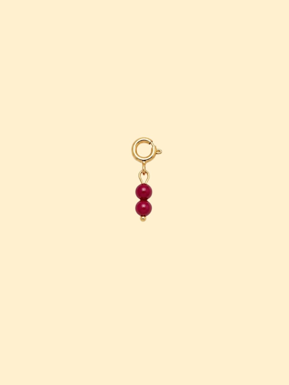 Dark Red Double Bead Charm (Interchangeable)