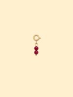 Dark Red Double Bead Charm (Interchangeable)