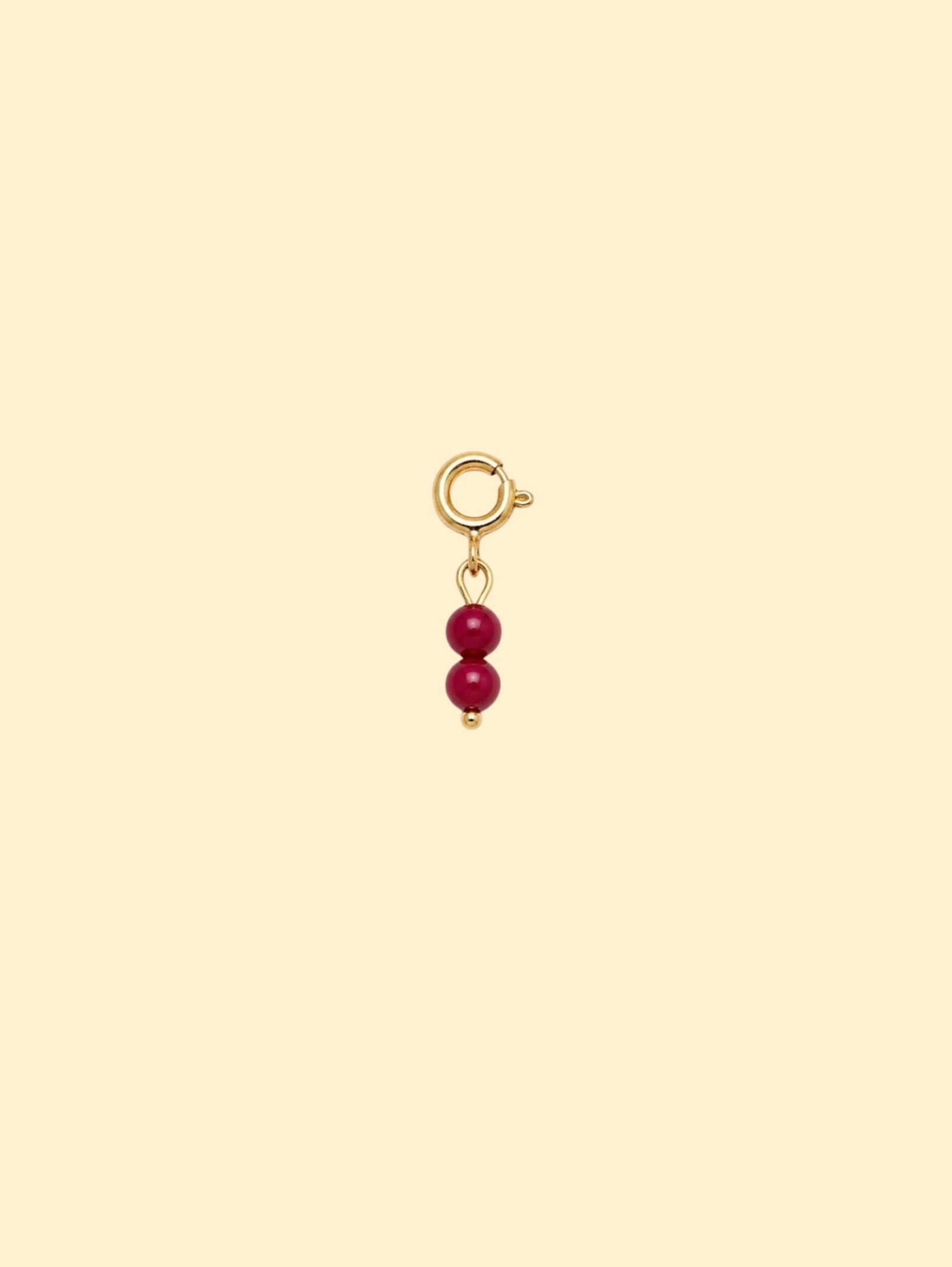 96D6085B-77DC-4B16-B6E8-142F00A9F108-1 Dark Red Double Bead Charm (Interchangeable) - Image 1