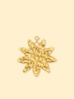 Textured Sunburst Charm (Interchangeable) – 18K Gold Plated Stainless Steel
