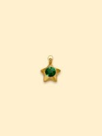 Emerald Star Charm 18K Gold Plated Stainless Steel - Image 2