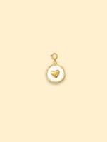 White Heart Charm (Interchangeable) – 18K Gold Plated Stainless Steel