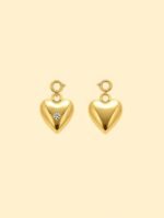 Crystal Heart Charm Pendant 18K Gold Plated Stainless Steel