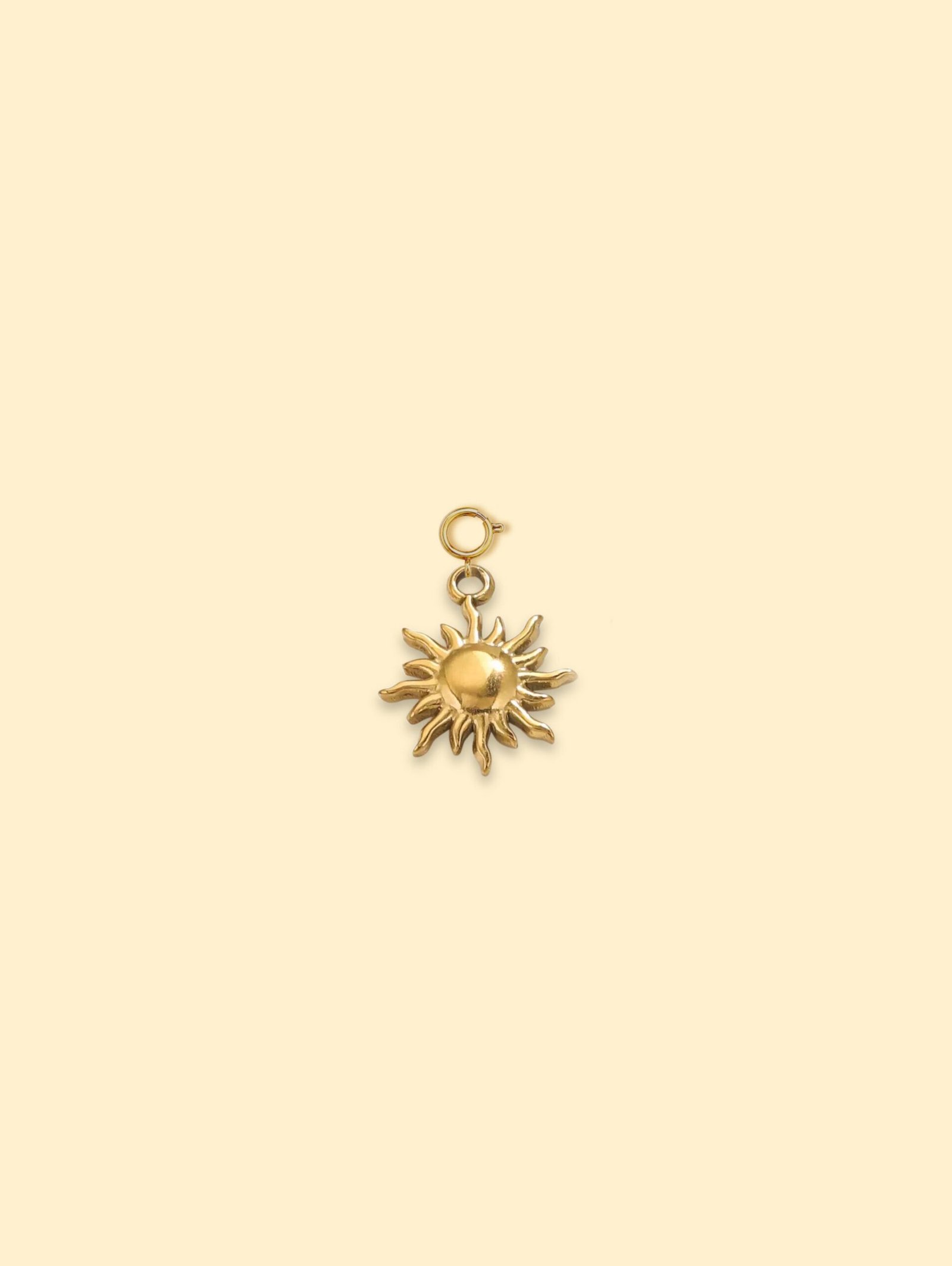 A95BD33D-1A0B-4550-9216-B45E10909DB1-2 Sunburst Charm Pendant | 18K Gold Plated Stainless Steel - Image 1