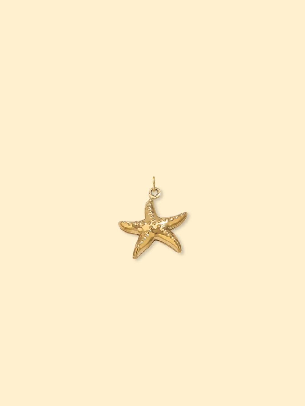 18K Gold Plated Textured Starfish Charm Pendant Stainless Steel Anti Tarnish - Image 2