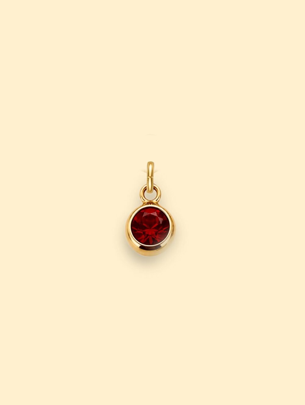Dark Red Crystal Charm | 18K Gold Plated Stainless Steel - Image 2
