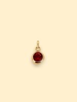 Dark Red Crystal Charm | 18K Gold Plated Stainless Steel - Image 2