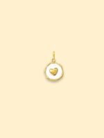White Heart Charm (Interchangeable) – 18K Gold Plated Stainless Steel - Image 2