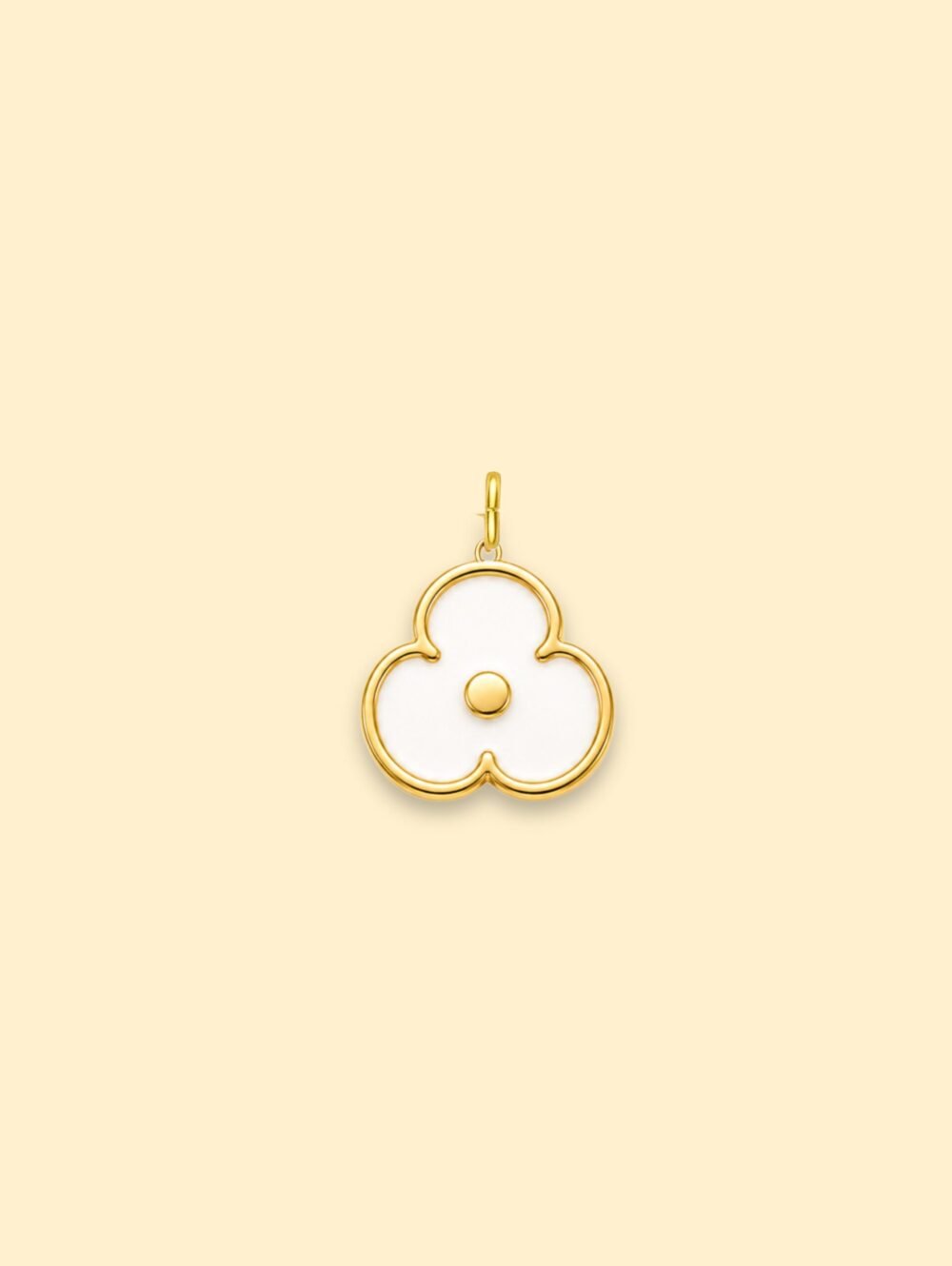 White Flower Charm (Interchangeable) – 18K Gold Plated Stainless Steel - Image 2