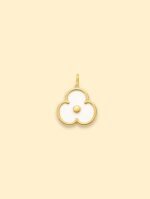White Flower Charm (Interchangeable) – 18K Gold Plated Stainless Steel - Image 2