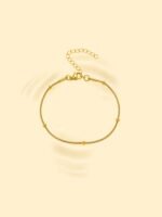 18K Gold Plated Snake Chain Bead Bracelet