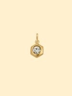 Crystal Hexagon Charm 18K Gold Plated Stainless Steel - Image 2