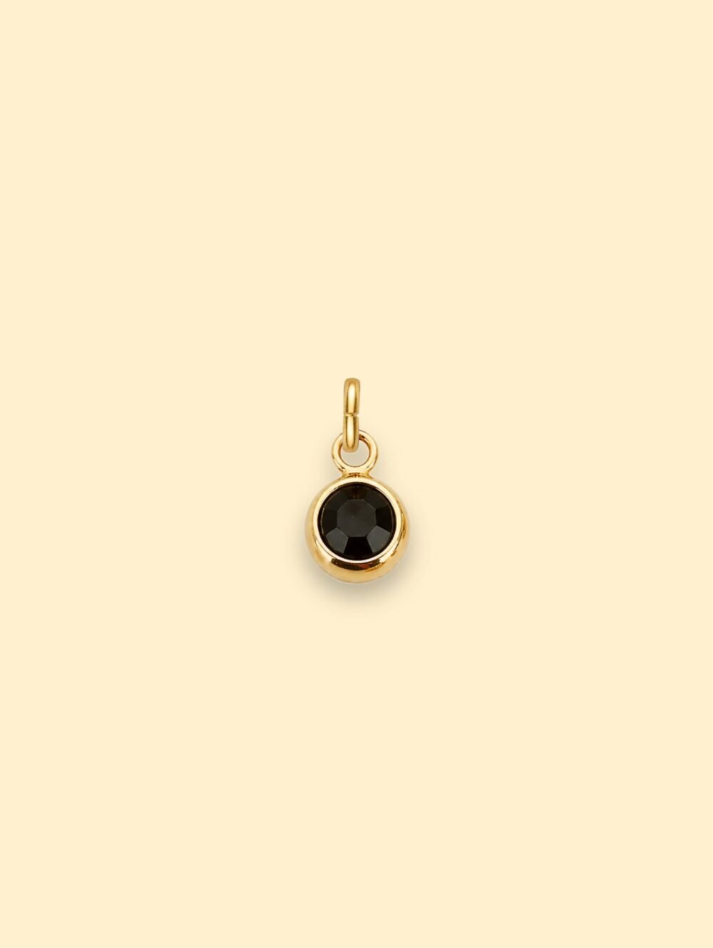 Black Crystal Charm 18K Gold Plated Stainless Steel - Image 2