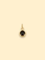 Black Crystal Charm 18K Gold Plated Stainless Steel - Image 2