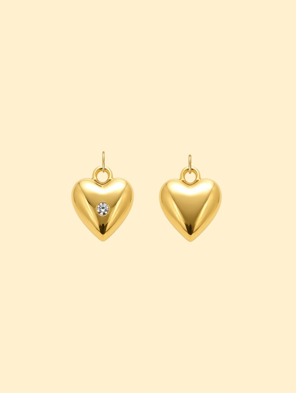 Crystal Heart Charm Pendant 18K Gold Plated Stainless Steel - Image 2