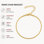 18K Gold Plated Snake Chain Bracelet - Image 2