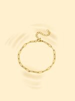 18K Gold Plated Paperclip Chain Bracelet