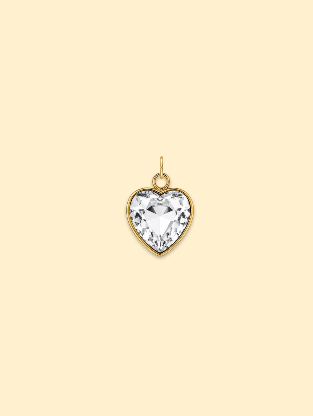 Crystal Heart Charm 18K Gold Plated Stainless Steel - Image 2
