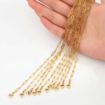 18K GOLD PLATED PAPERCLIP CHAIN NECKLACE - Image 2