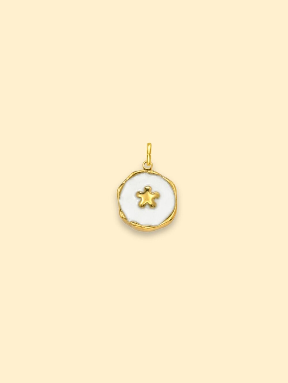 White Star Charm (Interchangeable) – 18K Gold Plated Stainless Steel - Image 2